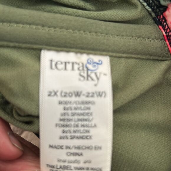 Terra & Sky Women's Plus 2X(20W-22W) One Piece Swimsuit Tummy Control - Picture 3 of 3